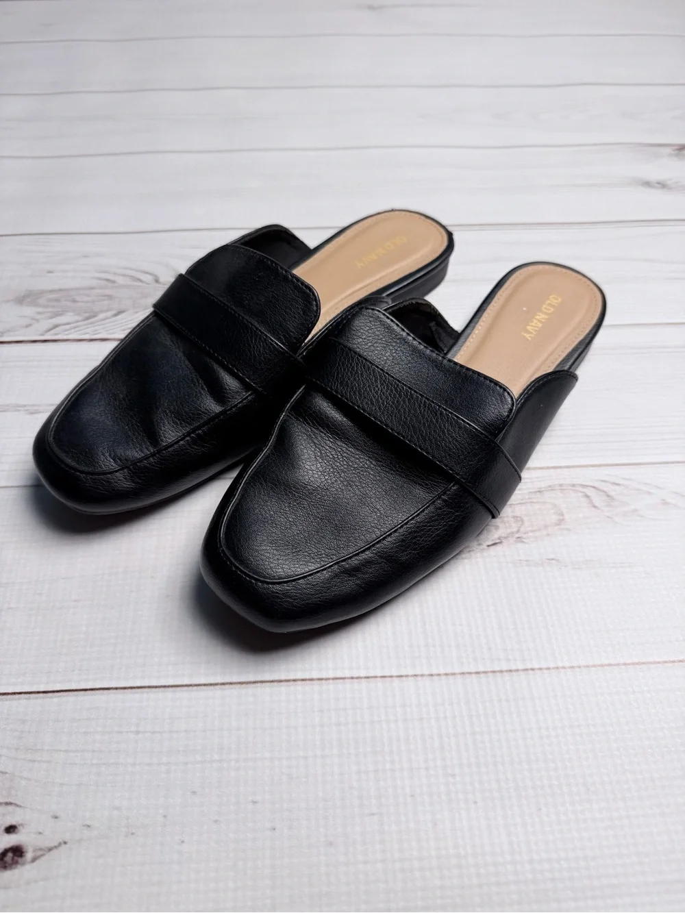 Old Navy Black Slip-On Mule Loafers